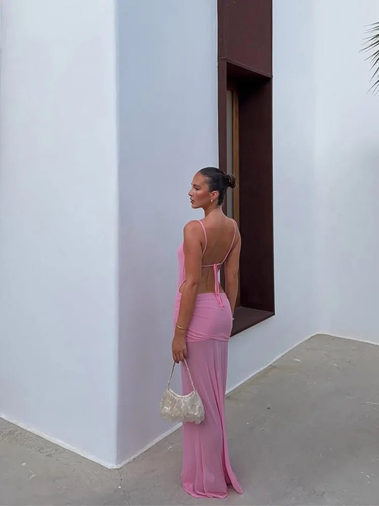 SOKYND Sienna Twist Cut Out Maxi Dress DressSOKYND-109783-PIN-L-01239PinkL