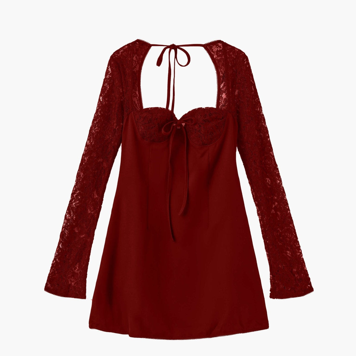 SOKYND Sylva Mini Dress with Lace Details DressRedXS