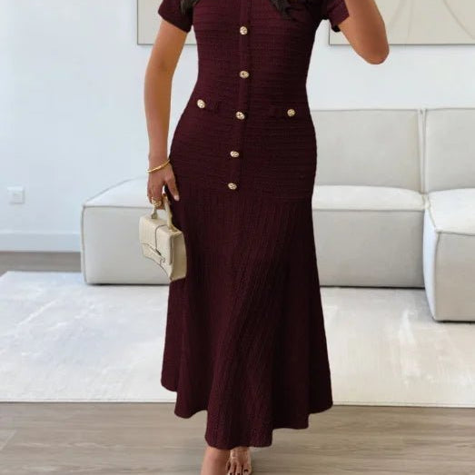 SOKYND Teresa Bodycon Flared Midi Dress DressSOKYND-522263-CLA-S-05367ClaretS