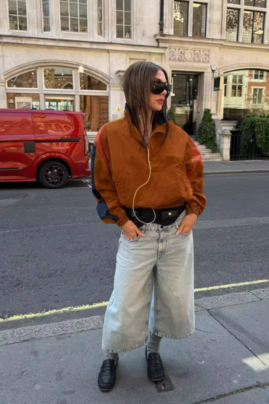 SOKYND Teresa Oversized Colorblock Cropped Jacket JacketSOKYND-116311-BRO-S-96951OrangeS