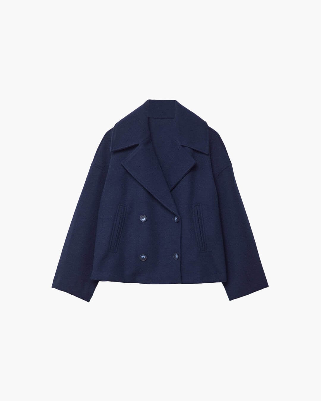 SOKYND Vannie Short Double - Breasted Coat Coats & JacketscG1772777205893900652Navy BlueXL