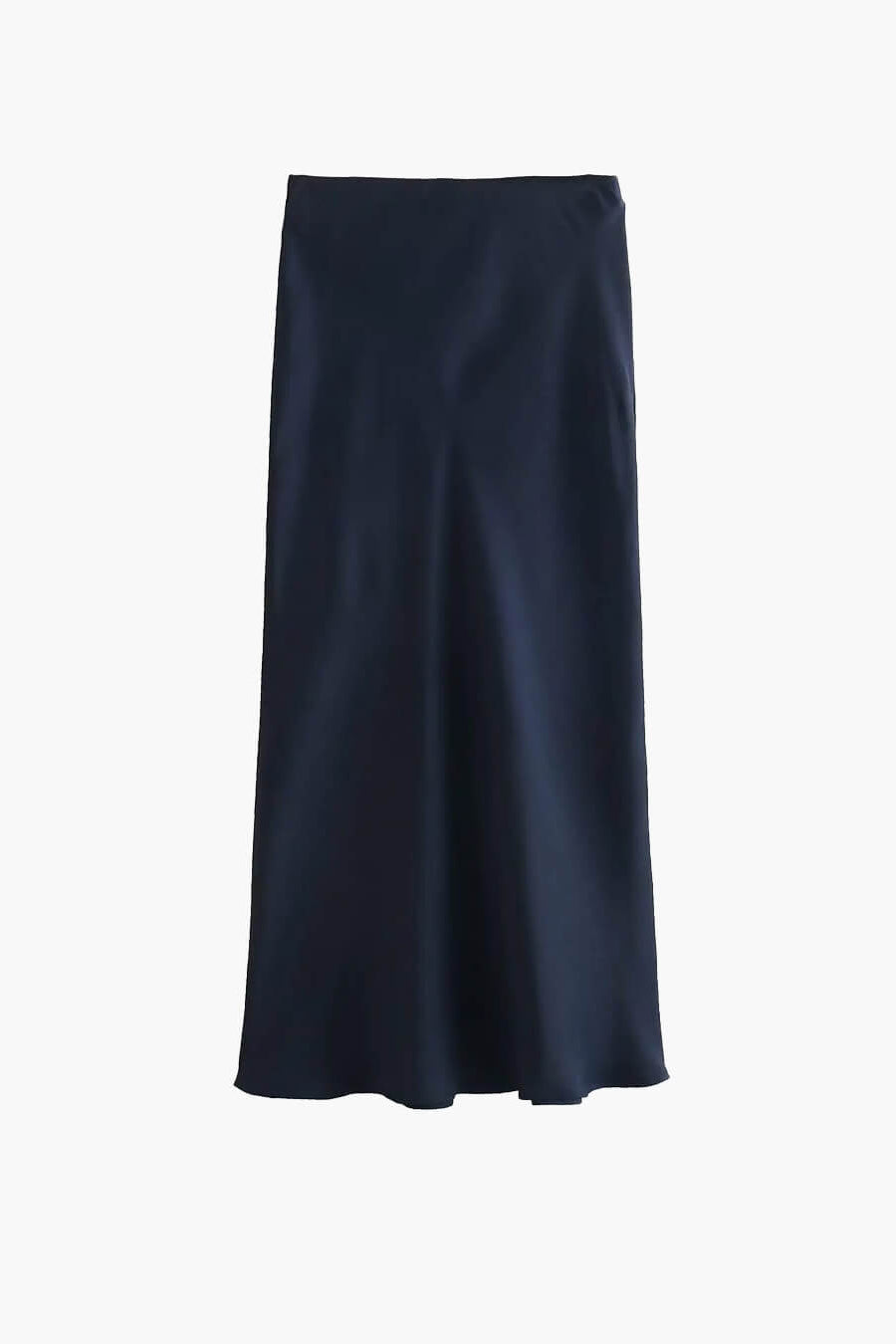 SOKYND Yui High Waist Black Satin Midi Skirt SkirtNavy BlueXS
