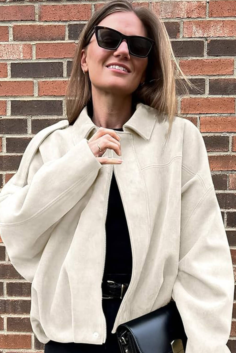Zelda Suede Bomber Jacket