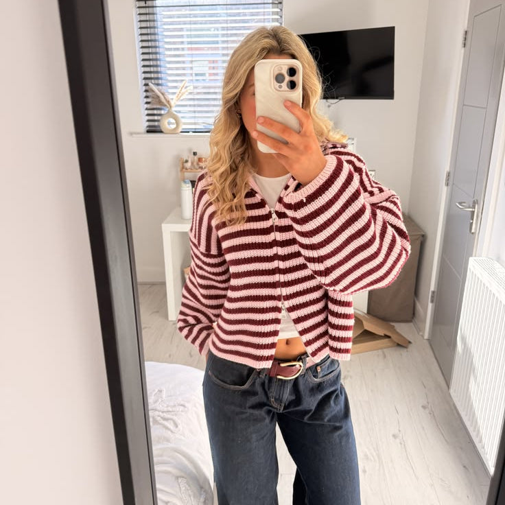 Monica Hochgeschlossener Reißverschluss-Cardigan
