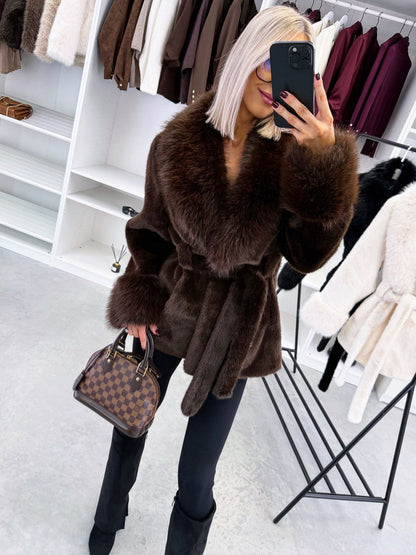 Amanda Belted Faux Fur Coat