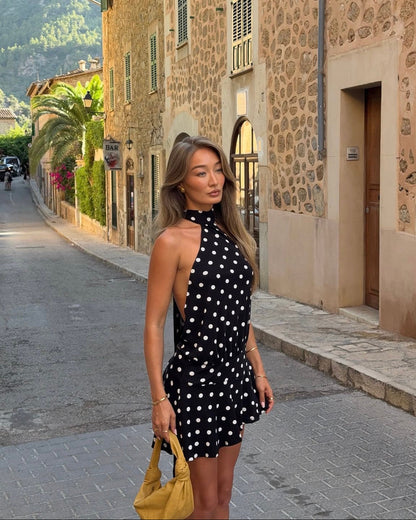 Maya Vestido Mini Halter con Espalda Abierta