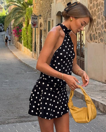 Maya Vestido Mini Halter con Espalda Abierta