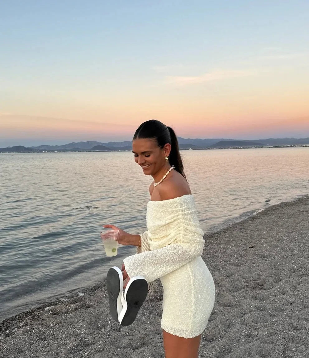 Jasmine Off-Shoulder Bodycon Knit Dress