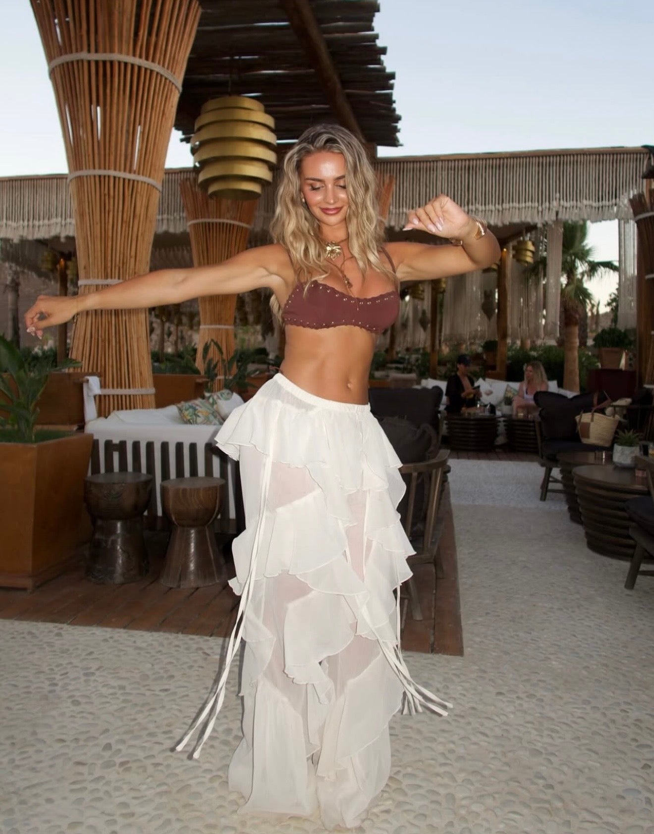 Sienna High Waist Rüschenweite Hosen