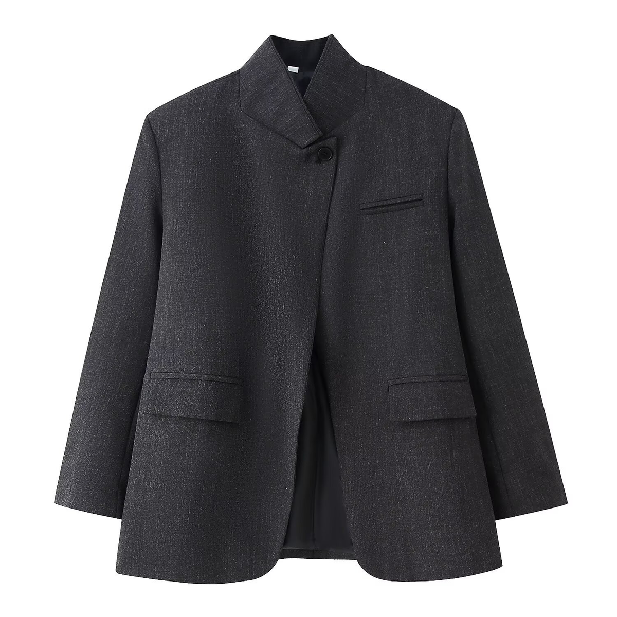 Miriam Plaid Stand Collar Blazer