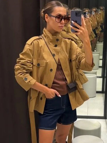 Completo giacca con collo alto e cintura + skort Kate