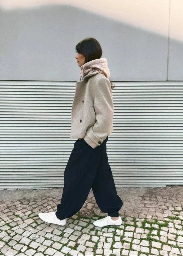 Lara Stand Collar Jacket with Pockets