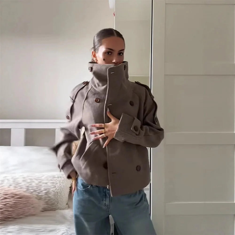Lisa Stand Collar Oversized Coat