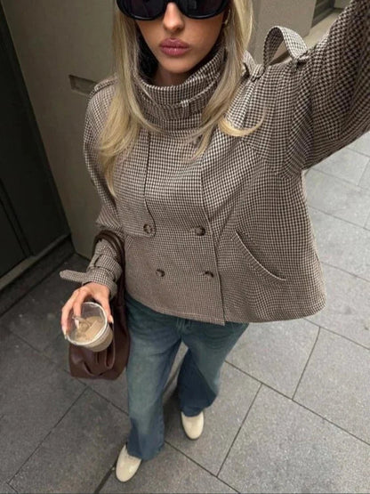 Sabrina Houndstooth Plaid Jacket