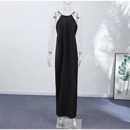 Indira Satén Vestido Maxi Halter