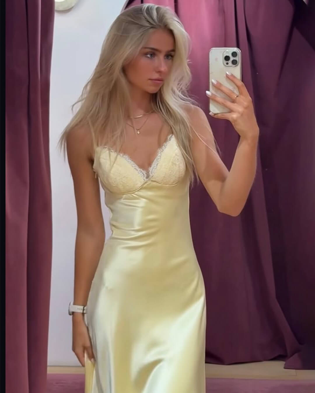 Yasmine Backless Satin Midi Dress