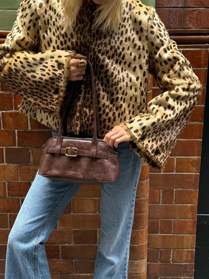 Annie Leopard Faux Fur Jacket