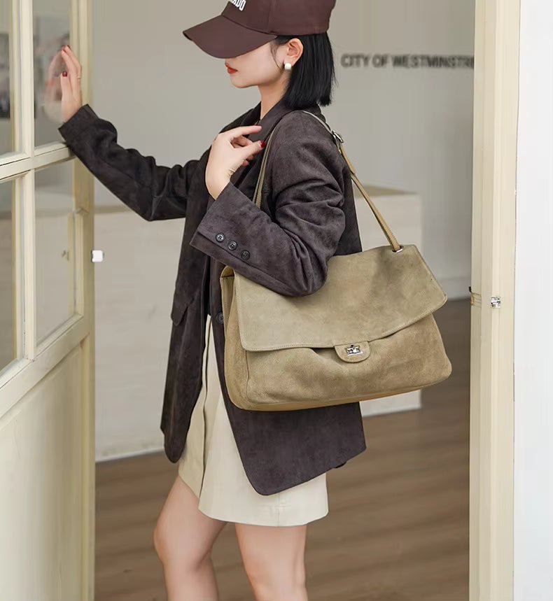 Olivia Frosted Leather Retro Tote Bag