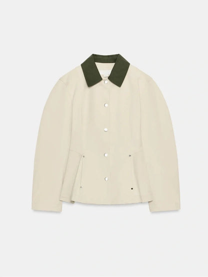 Fiona Kontrastkragen Peplum-Jacke