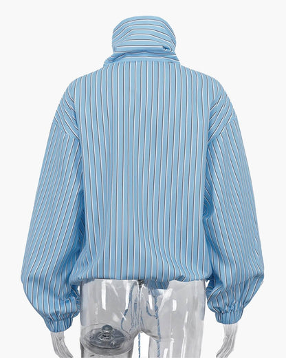 Ella Stripe High Neck Shirt