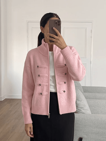 Amelia Rollkragen Reißverschluss Strickcardigan