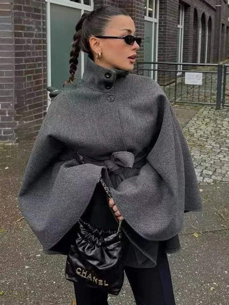 Gina Belted Cape Jacket
