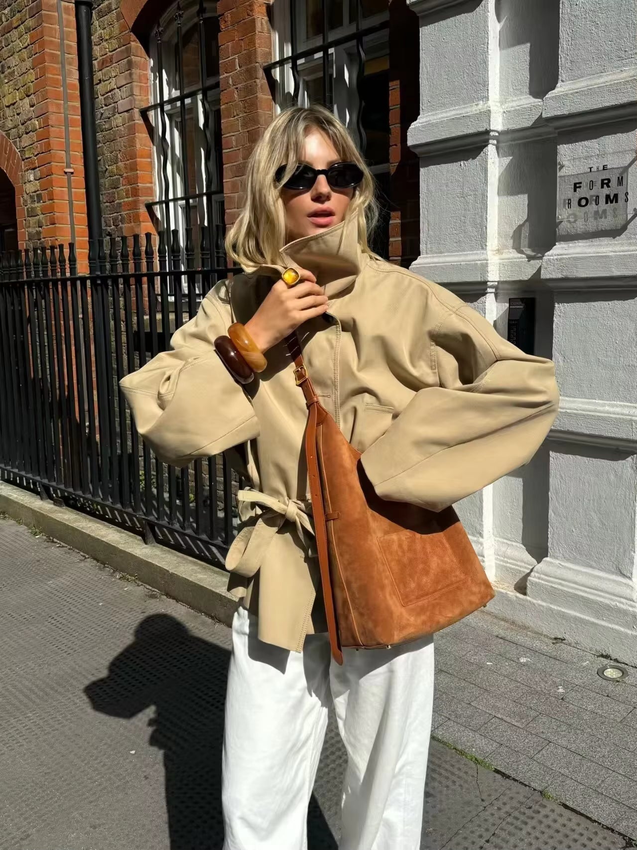 Jenny Asymmetric Belted Trench Coat