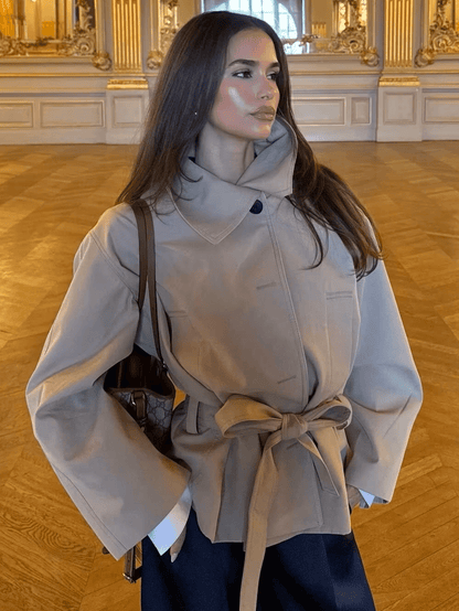 Jenny Asymmetric Belted Trench Coat