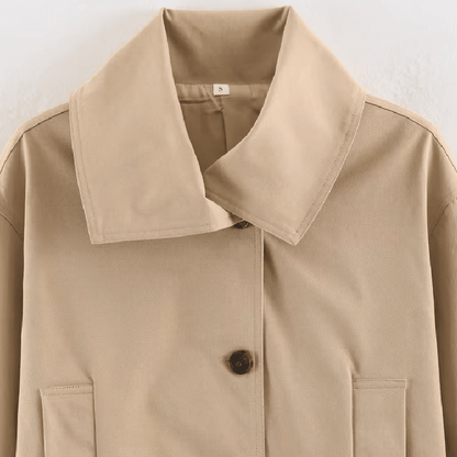 Jenny Asymmetric Belted Trench Coat