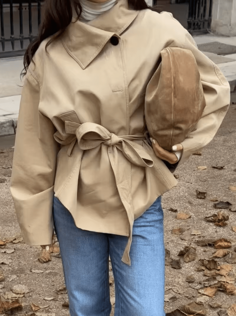 Jenny Asymmetric Belted Trench Coat