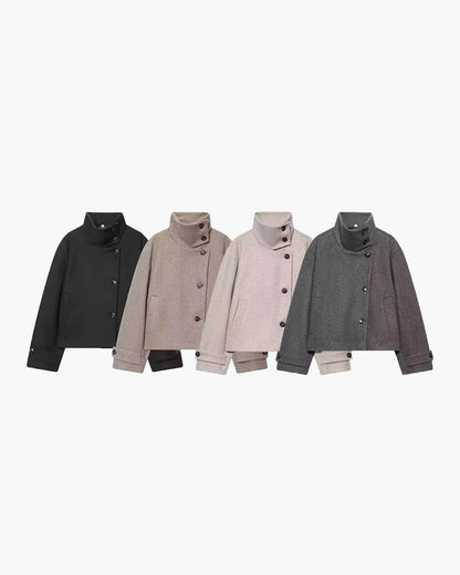 Alice Rose Buckle Stand Collar Coat
