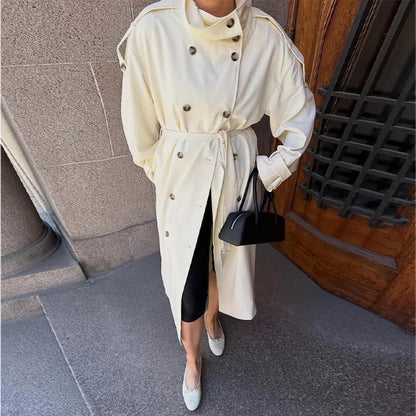 Amanda High Neck Belted Trench Coat