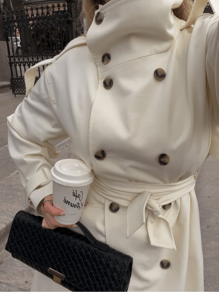 Amanda High Neck Belted Trench Coat