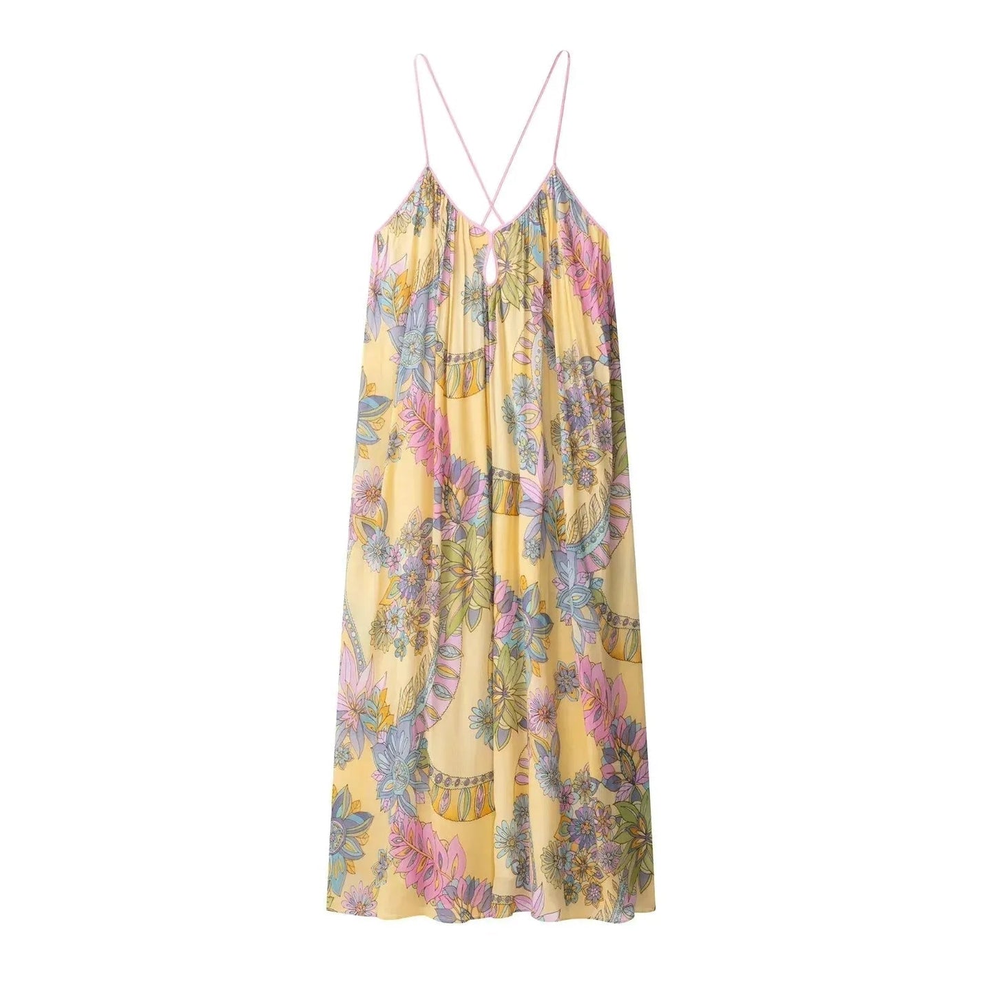 Jesse Blumen-Chiffon-Cami-Kleid