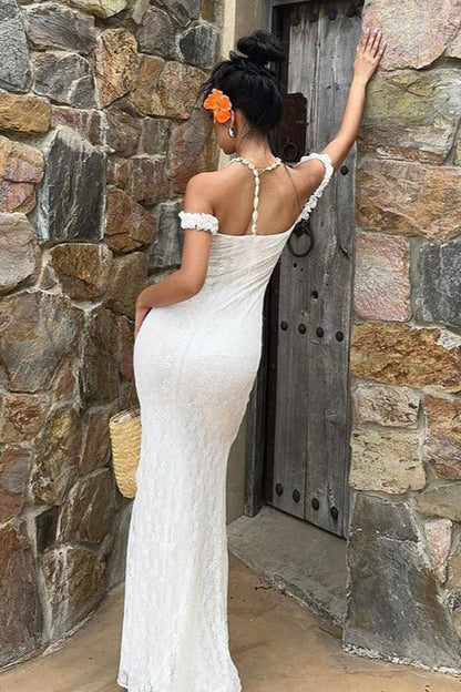 Arabella Spitzen-Maxikleid mit Spaghettiträgern
