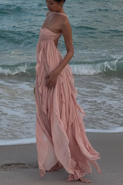 Emmi Strapless Ruffled Maxi Dress