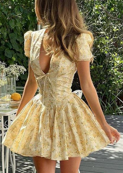 Anya Vestido Mini com Decote em V