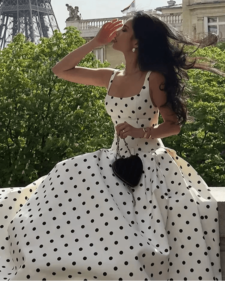 Vestido midi de bolinhas Martha