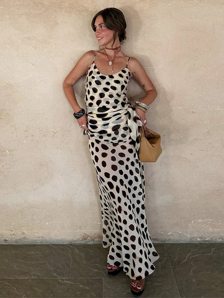 Vestido slip estampado Sophia