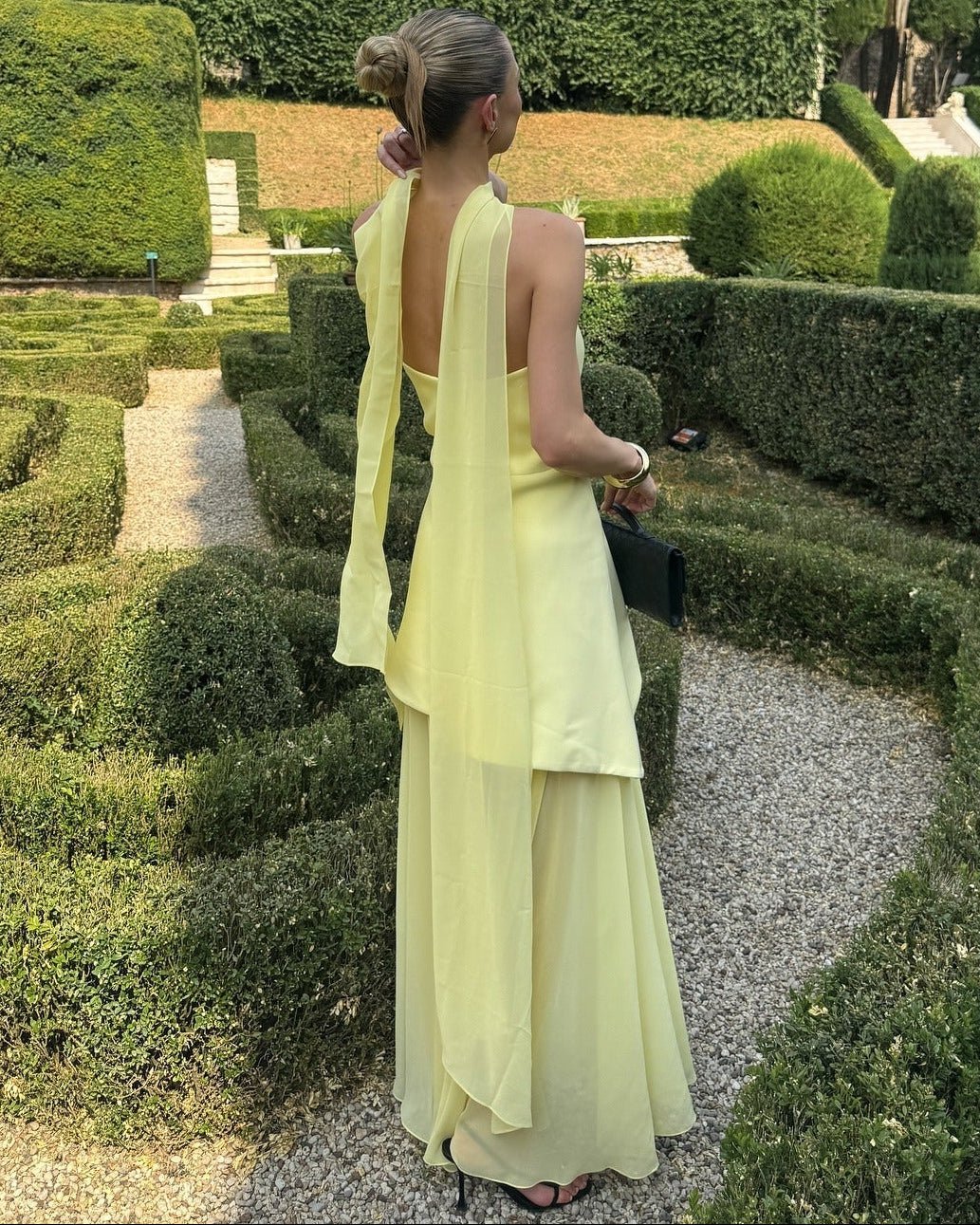 Ambre Asymmetrisches Transparentes Maxikleid