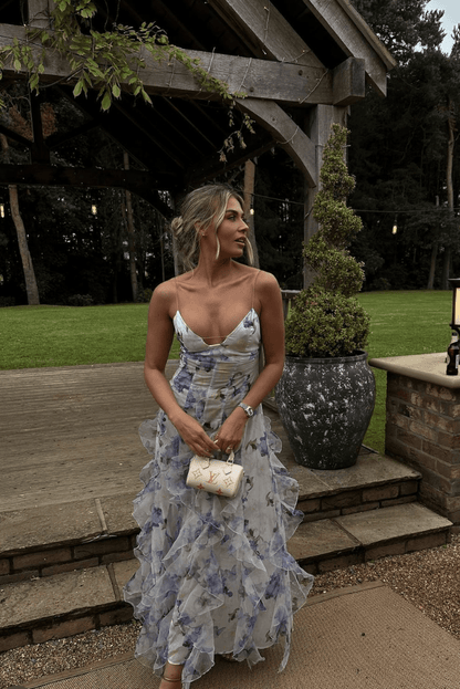 Olea Floral Ruffle Maxi Dress
