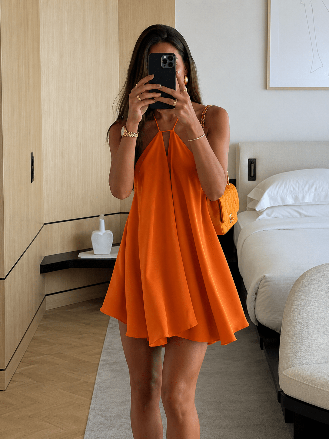 Vestido curto Halter Harper