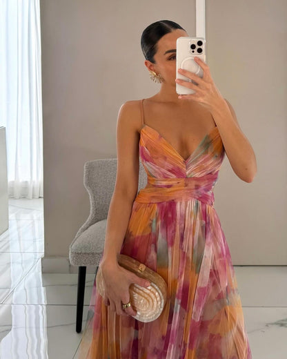 Vestido longo Briony em malha floral