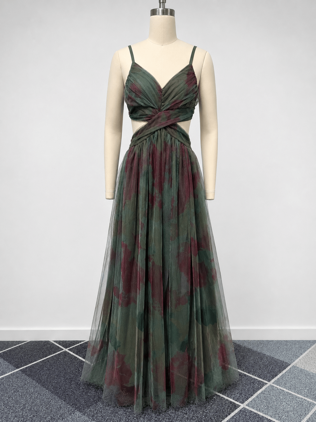 Vestido longo Briony em malha floral