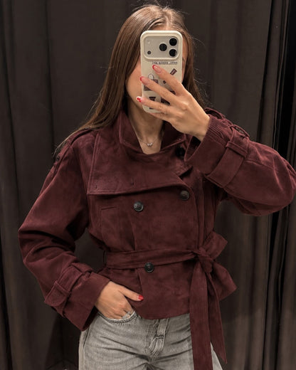 Veste Miriam col entonnoir en suède