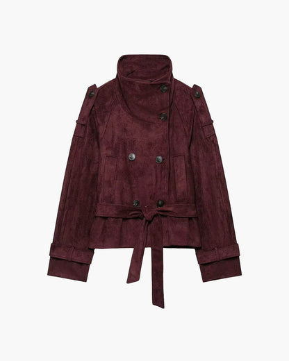 Veste Miriam col entonnoir en suède