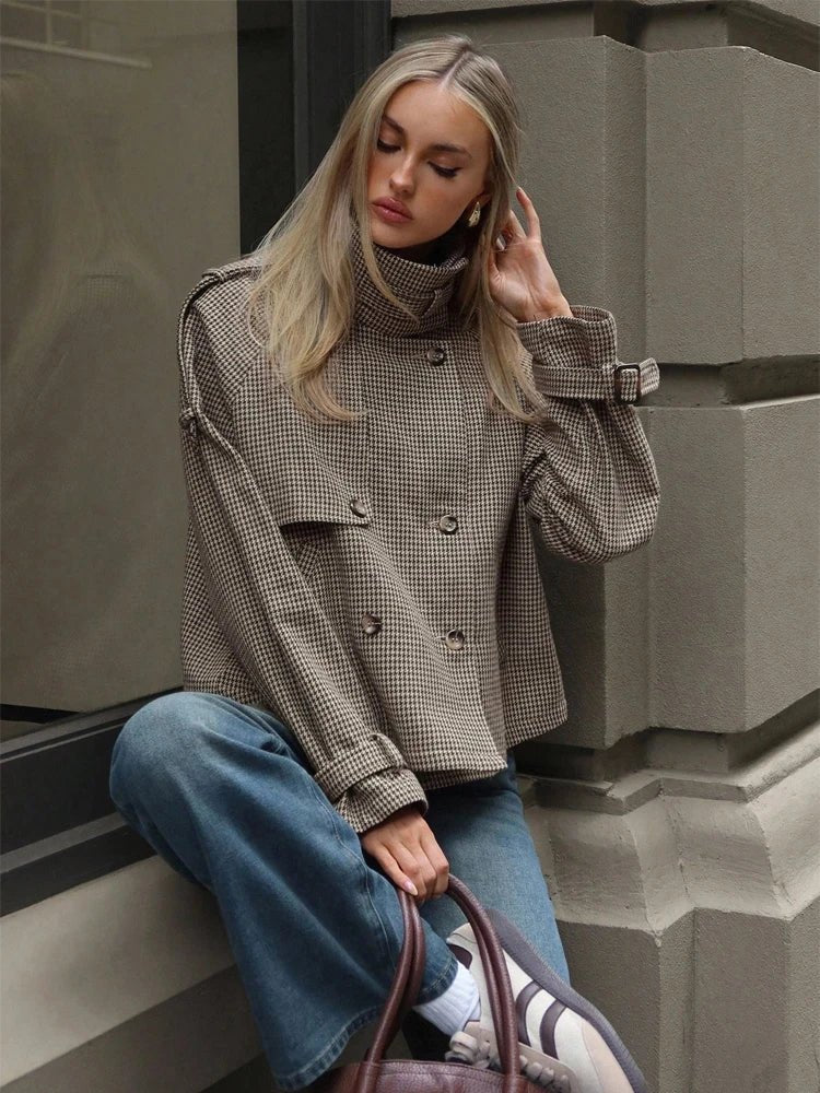 Sabrina Houndstooth Plaid Jacket