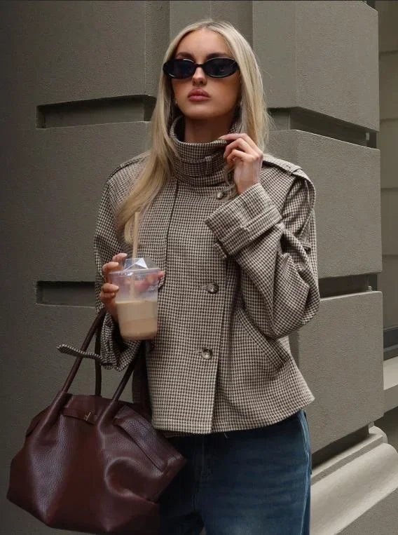 Sabrina Houndstooth Plaid Jacket