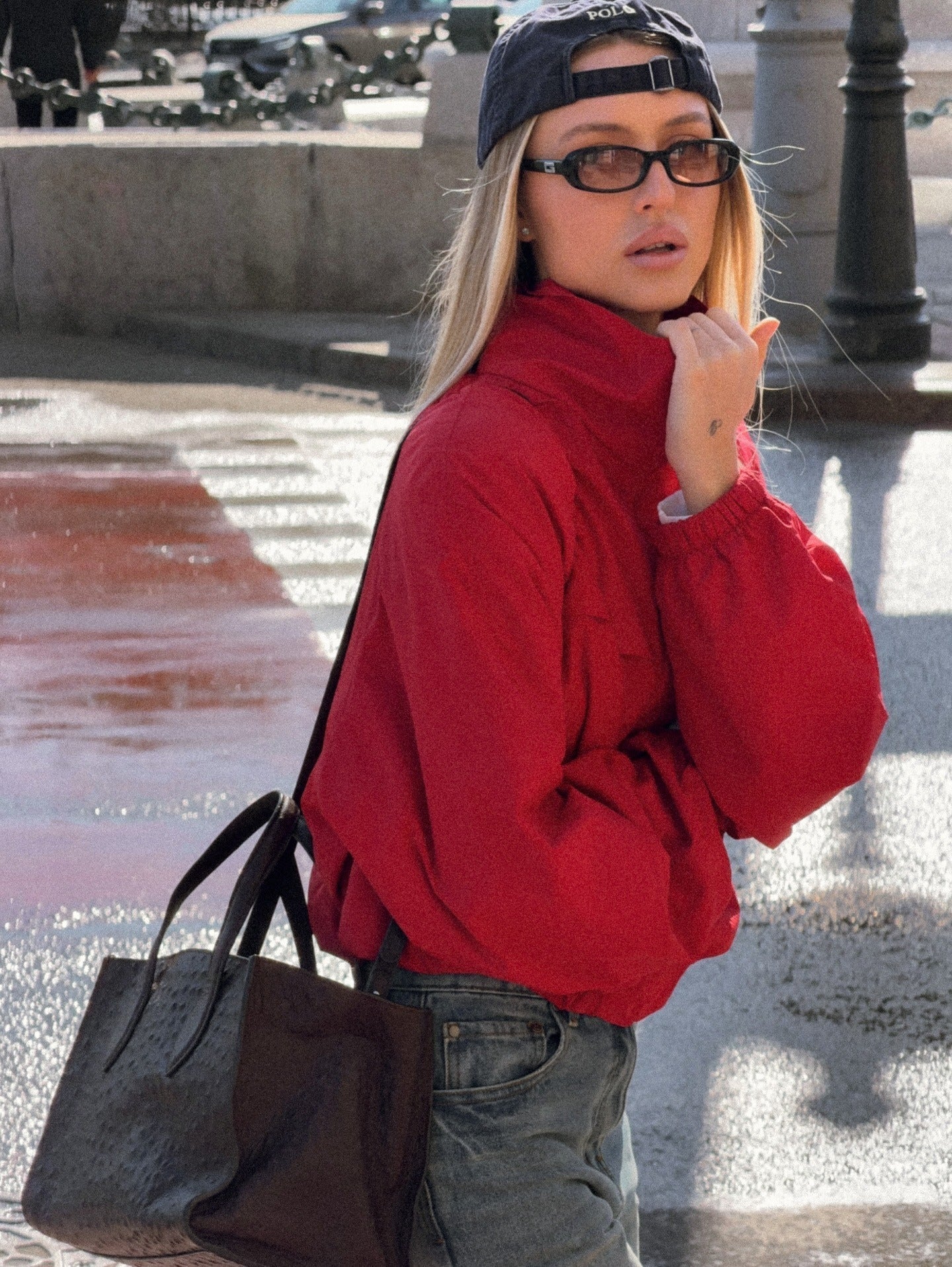 Carla Funnel Neck Windbreaker Jacket