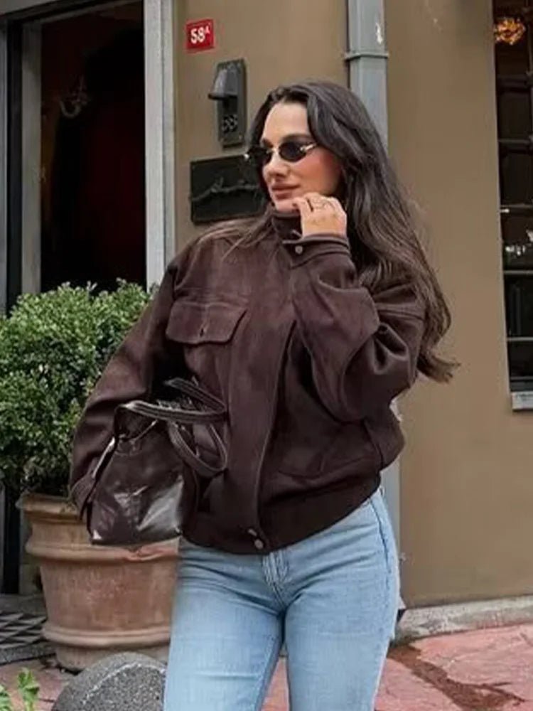 Valerie Vintage Oversized Bomber Jacket